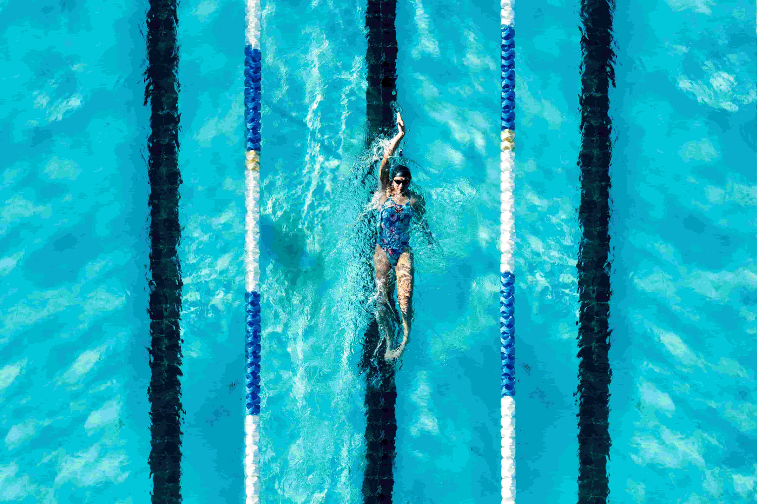 Erika swims backstroke