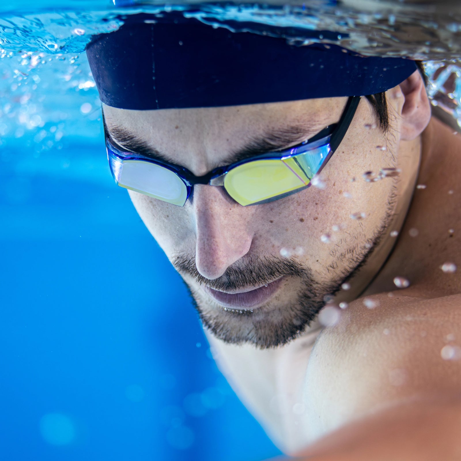 Mirrored Swim Goggles TheMagic5 Blue Magic Mirror Gold