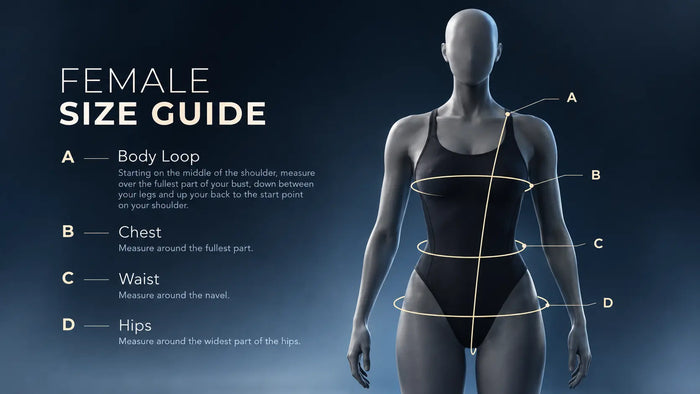 Diagram showing where to take each women's measurement