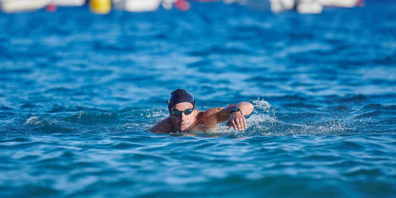 Jan Frodeno swimming in the ocean