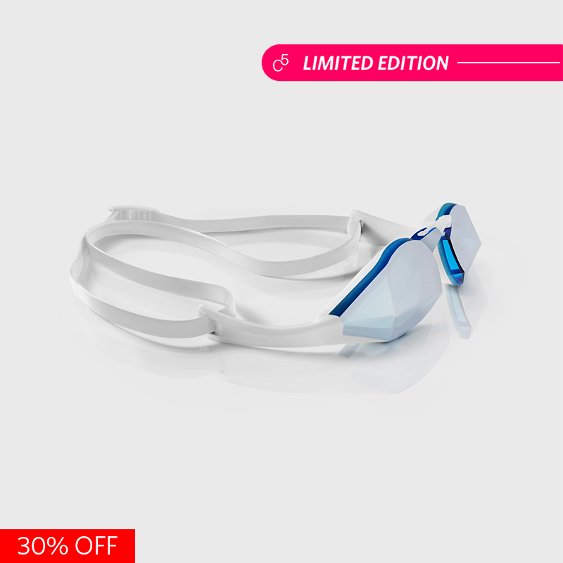 limited edition white blue silver goggles
