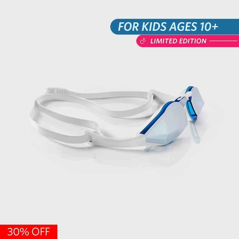 limited edition white blue silver youth goggles