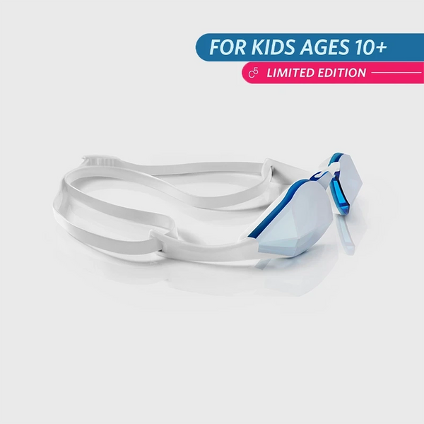 limited edition white blue silver youth goggles