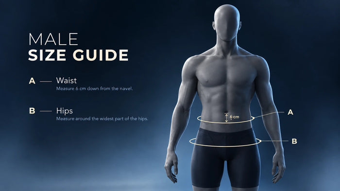 Diagram showing where to take each men's measurement