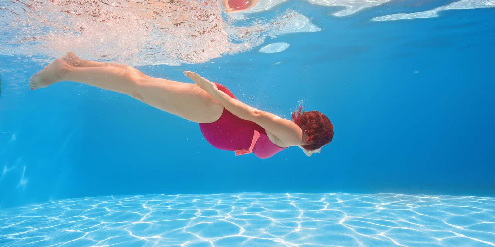 Woman submerged in the water