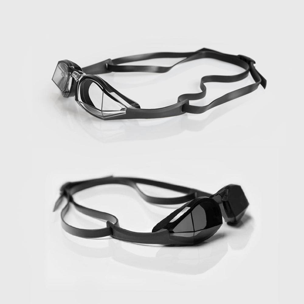 THEMAGIC5 youth swim goggles with clear and mirrored lenses on a white background