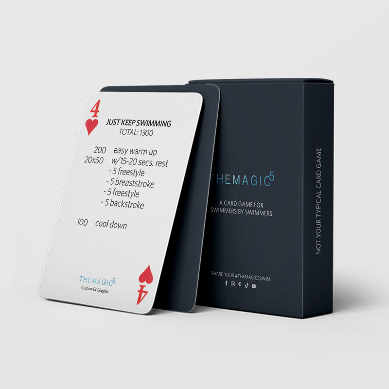 THEMAGIC5 swimming inspiration card game with workout training cards