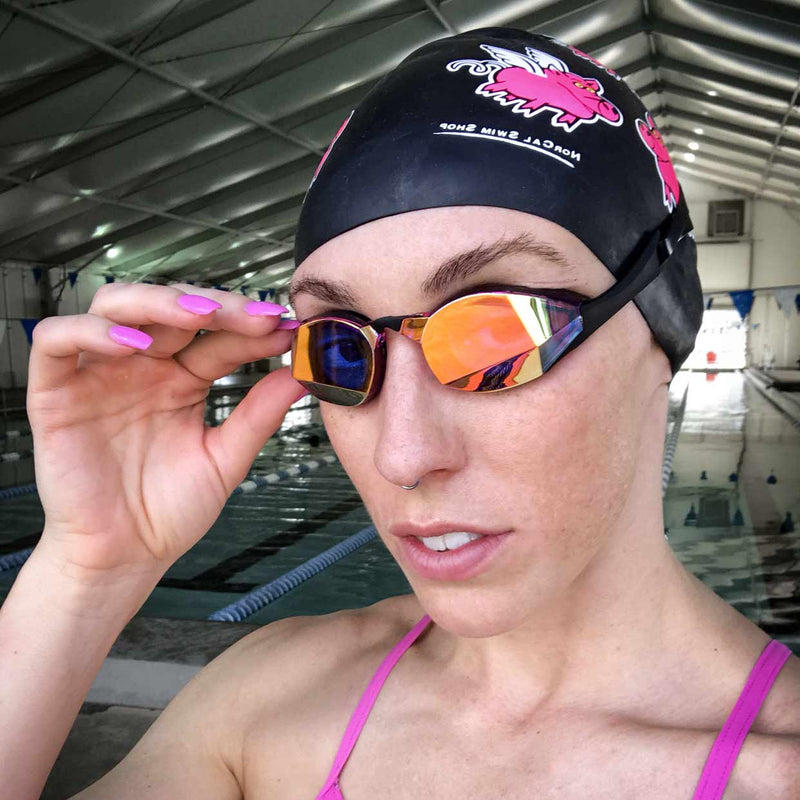 Swimmer modeling Limited Edition Pink Gold THEMAGIC5 Goggles